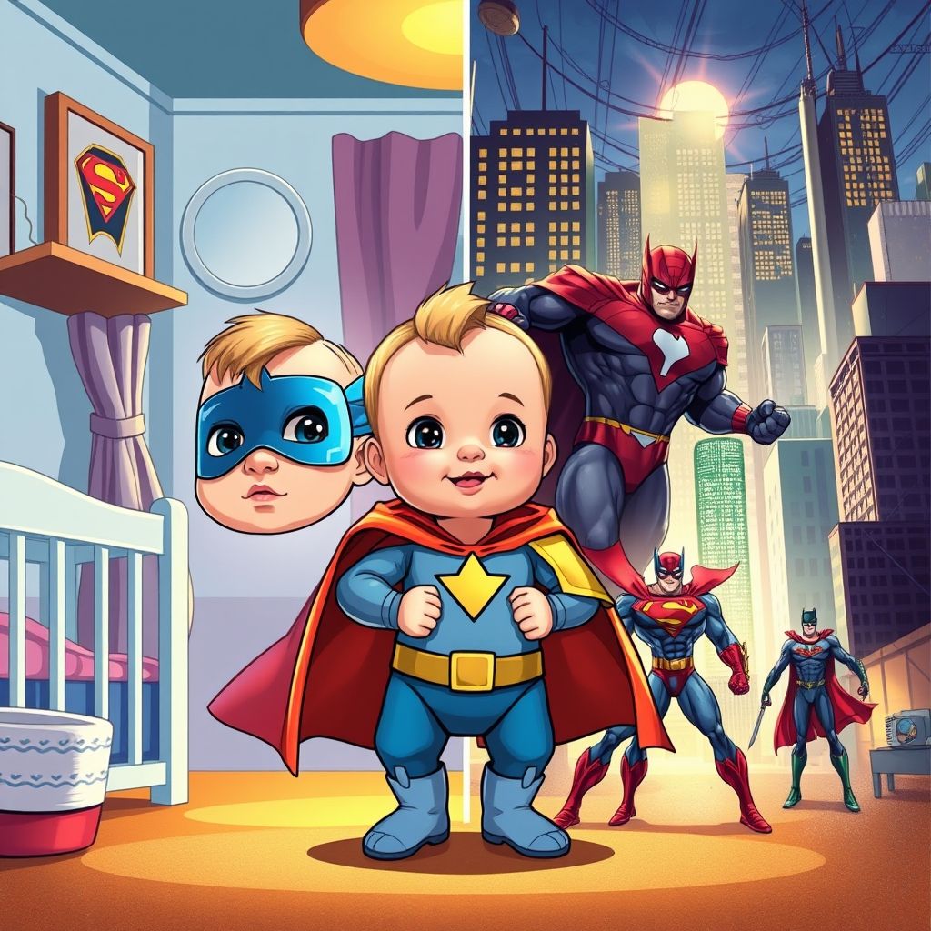 พัฒนาเนื้อเรื่อง Baby Hero เทียบกับฮีโร่ยอดนิยม